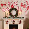 Funrous Peppermint Candy Hanging Swirls Decorations for Ceiling - Red and White Holiday Party Streamers