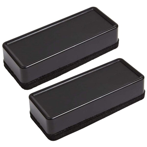 1InTheOffice Dry Erase Eraser, Whiteboard Eraser, Chalkboard Eraser, Black, 2 Pack