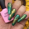 AIMEILI Soak Off U V LED Gel Nail Polish - Diamond Glitter Fire Green (063) 10ml
