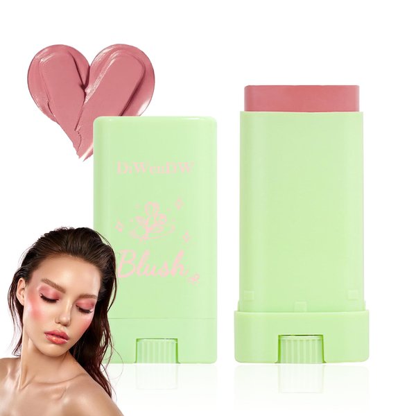 Cream Blush Stick for Cheeks,Blendable Multi-use Blush Makeup Stick for Cheek Eyes Lips Blusher