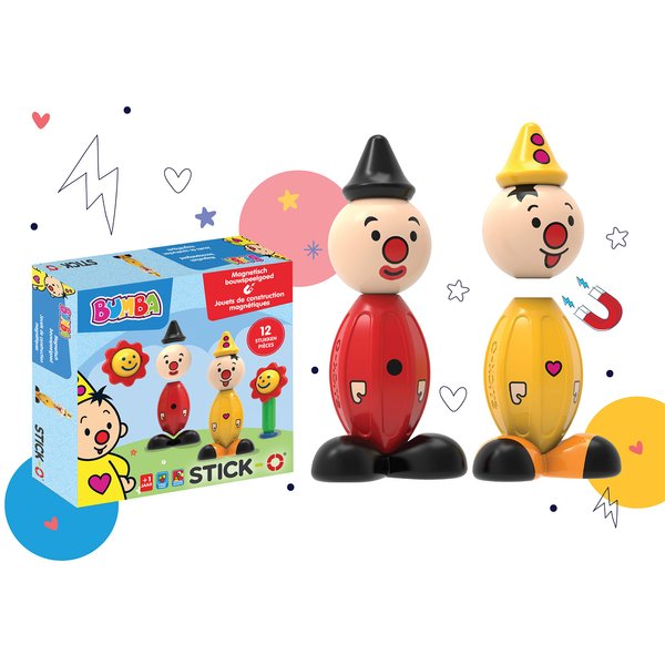 Stick-O Magnetic Building Blocks for Children from 1 Years, Creative Construction Toy, Educational Toy with Magnet, Bumba Set for Girls and Boys, Montessori Toy, 12-Piece Set