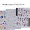 Generic 5D Flower Nail Stickers for Nail Art Self-Adhesive Daisies Design Nail Decals Personalized yellow blue white Flowers Nail Art Stickers Nail Stickers for Women DIY Manicure Tip 3 Sheets