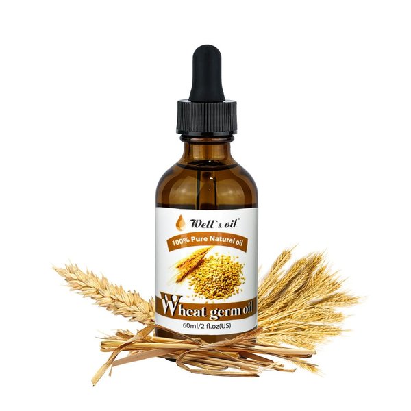 Well's Oil 100% Pure Wheat Germ Oil - Rejuvenating, Conditioning & Promoting a Radiant Complexion | Antioxidants | All Natural | For Skin and Hair Care (2 Fl Oz / 60 ml)