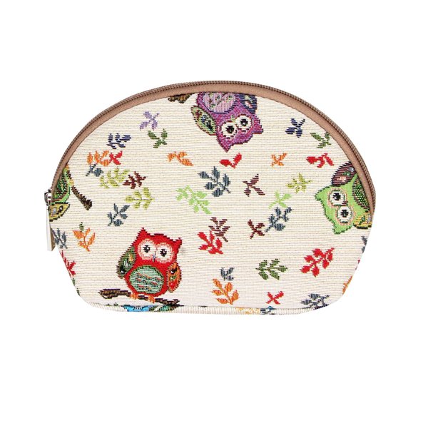Signare Tapestry Cosmetic Bag Toiletry Makeup Bag for Women With Owl Design (COSM-OWL)