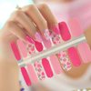 SILPECWEE 5 Sheets Flower Nail Wraps for Women Nail Polish Strips Solid Color Gel Nail Strips Self Adhesive Nail Polish Stickers Fingernails Manicure Sticker Nails Accessories with 1pc Nail File
