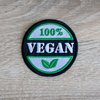 100% Vegan Embroidered Patch – Iron-On, 3.3 x 3.3 inches – Eco-Friendly Badge for Jackets & Bags