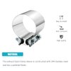 4.0 Inch Exhaust Clamp 4" Butt Joint Band Clamp Sleeve Coupler Stainless Steel 3 Inch for Exhaust Pipes, Mufflers and Catalytic Converters (2 PCS)