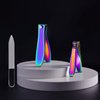 Rolabling Colorful Rainbow Nail Clippers Kit Fingernail Cutter and Toenail Cutter Glass Nail File Stainless Steel Nail Trimmer Nail Care Pedicure and Manicure Nail Tool Set 3Pcs