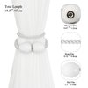 Porlau Strong Magnetic Curtain Tiebacks White 2 Pack Decorative Tie Backs Outdoor Curtain Rope Tiebacks Elegant Curtain Holdbacks for Drapes