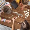 Gamie Double Six Dominoes Set in Faux Leather Case, 28 Dominos Tiles for Kids, Fun Educational Toy Classroom Kit, Classic Set of Dominoes for Game Night or Travel in Gift Box
