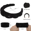 WHAVEL 6PCS Terry Cloth Spa Headband and Wristband Set, Makeup Headband Puffy Sponge Headband Face Wash Headband for Washing Face Women Mom Gifts(Black)