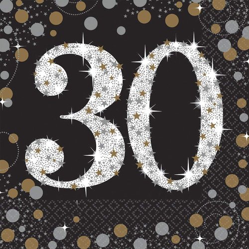 Amscan 511544 Sparkling Celebration 30" Luncheon Napkins, 48 Count | Birthday