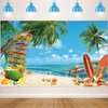 Summer Beach Backdrop Summer Hawaiian Beach Backdrop Seaside Surfboard Portrait Photography Background Aloha Luau Birthday Party Decorations Supplies