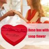 TOPINCN 10 Pcs Floral Scented Bath Soap Rose Flower Petals, Flower Soap Set in Gift Box for Mother Wife Girlfriends Lover, Rose Bouquet Festival Anniversary Birthday Wedding (Red)