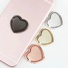 2 Packs Glossy Finish Love Heart Shaped Cell Phone Ring Holder Stand, 360 Degree Rotation Finger Ring Kickstand with Polished Metal Phone Grip (Silver)