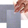 Retro Letters Nail Stickers for Nail Art 8Sheets Old English Letter Nail Design Decals Black White Laser Gold Silver Nail Supplies Self-Adhesive English Words Nail Art Stickers for Women DIY Manicure
