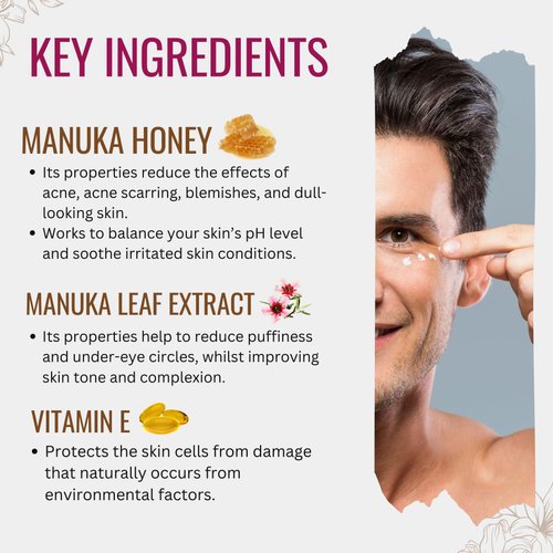 Hyaluronic Acid Eye Cream with Plant Extracts, Manuka Honey, Eye Bright Extract & Vitamin E | Plant Based Formula | Carefully formulated to keep your eyes bright and healthy!