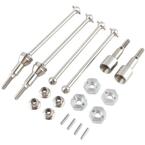 GDOOL 90205 & 90206 Metal Front Universal Drive Shafts & 90207 Metal Rear Wheel Shafts Spare Parts for 1:12 Bruhless Brushed 901A 903A 905A HM124 RC Car Trucks