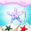 Amabro 6 Pcs Starfish Hair Clips, Glitter Sea Star Hair Barrettes Starfish Hair Accessories Sequins Snap Hair Clip Beach Sea Star Hairpins for Women Girls(Pink, Purple, White)