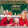 KJQJLY Merry Christmas Banner Christmas Banner Green Christmas Banner Party Decorations Supplies, Xmas Holiday Happy New Year Sign Poster Background Decor 72X44 Inch