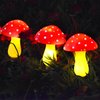 Abkshine New Upgraded Waterproof Solar Mushroom Lights Outdoor Decor, 8 Modes for Garden Pathway Landscape Yard Easter Pathway Halloween Xmas Decorations, Set of 6 Red