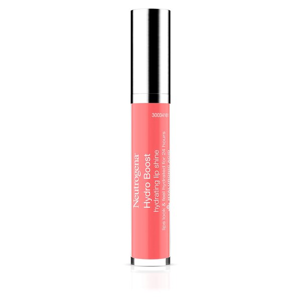 Neutrogena Hydro Boost Hydrating Lip Shine, 30 Flushed Coral Color 0.10 Oz