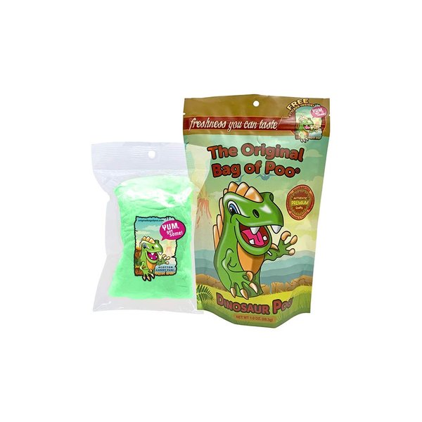 The Original Bag of Poo, Dinosaur Poop (Green Cotton Candy), for Novelty Poop Gag Gifts