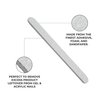 ForPro Professional Collection Zebra Foam Board, 180/180 Grit, Double-Sided Manicure Nail File, 7” L x .75” W, 50-Count
