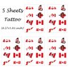 CARGEN National Flag Temporary Tattoos - 5 Sheets 8 Patterns Canada Flag Tattoos for Canadian Football Match World Cup Ball Game Great on Arm Face Shoulder for Kids Adults Party Festival