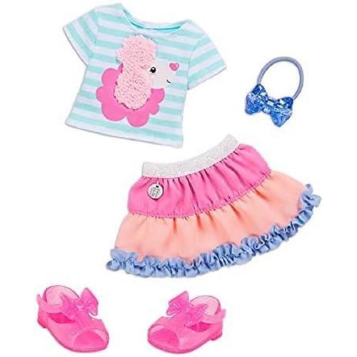 Glitter Girls – Poodle Cuddles Fashion Outfit with Hair Bow – 14-inch Doll Clothes and Accessories for Kids Ages 3 and Up – Children’s Toys