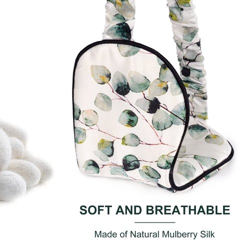 OLESILK 100% Natural Mulberry Silk Sleep Eye Mask Block Out Light, Fashion Printed Eye Mask Blindfold for Women Men Full Night Sleeping, Chic Eye Cover Eyeshade, Pattern 2