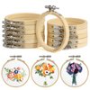 BigOtters 12PCS 3 Inch Embroidery Hoops, Adjustable Bamboo Circle Cross Stitch Hoop Ring Bulk Wholesale for Home Ornaments Art Craft Handy Sewing DIY Favor