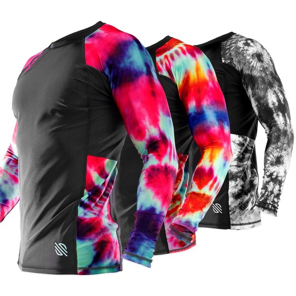 Sanabul Funk Strike Long Sleeve Compression Training Rash Guard for MMA BJJ Wrestling (Medium, Purple Swirl)