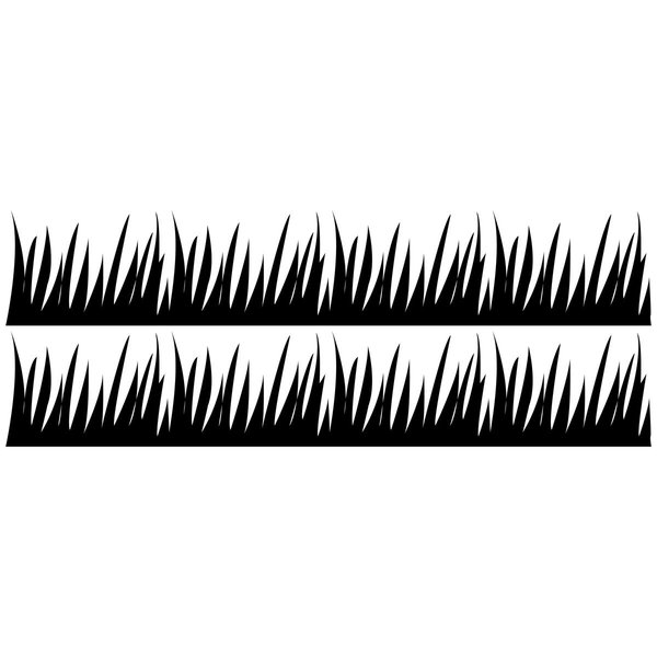 VWAQ Grass Border Wall Decal - Kids Room Nursery Decor Vinyl Stickers - GBWD (10"H X 112"W, Black)