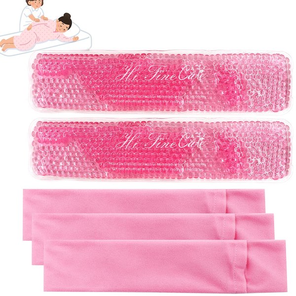 2 PCS Reusable Perineal Cooling Pad, Hemorrhoid and Perineal Ice Packs, Postpartum and Hemorrhoid Pain Relief, Hot & Cold Packs for Women After Pregnancy and Delivery(10X2.4in) Washable Sleeves