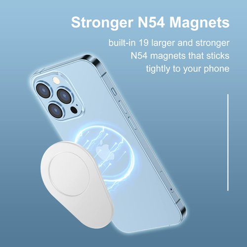 AUROX Compatible with MagSafe Base for iPhone 16 15 14 13 12 Series Magnetic Base Plate [Base Only] Works for Pop Socket Grip and Phone Ring Holder [Removable Wireless Charging] (Silver)