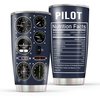Pilot Gifts Aviation Men, Pilot Cup Tumbler, Gifts for Pilots Men, Airplane Gifts, 20oz Aviation Pilot Gauges Nutrition Facts Coffee Cup, Birthday Christmas Gifts Ideas for Pilot Insulated Travel Mug