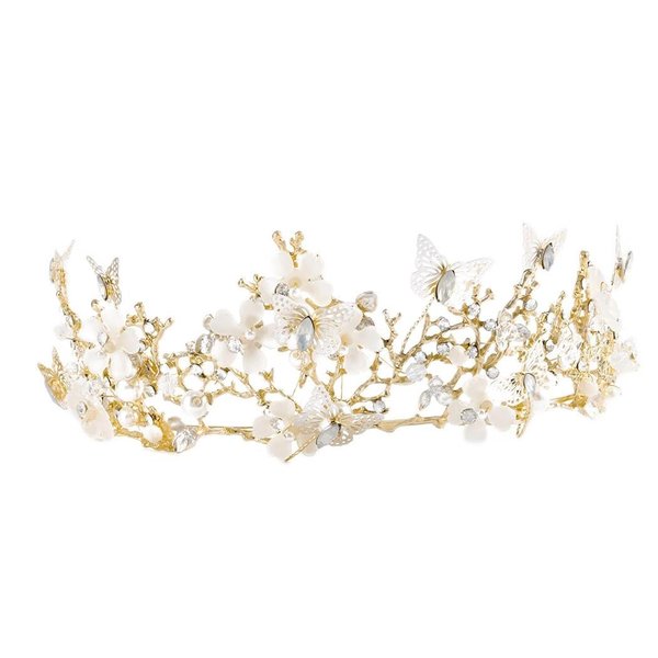 Salliy Baroque Wedding Crown Gold Crystal Bride Tiara Bridal Headpieces Rhinestone Hair Accessories for Women and Girls (Type1) (Type 6)