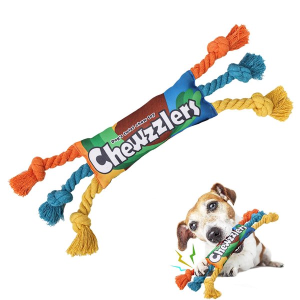 HDKUW Small Dog Squeaky Toys, Dog Chew Toys for Aggressive Chewers, Indestructible Tough Durable Squeaky Interactive Dog Rope Toys, Puppy Teeth Cleaning Chew Stick Toy (Cubic)