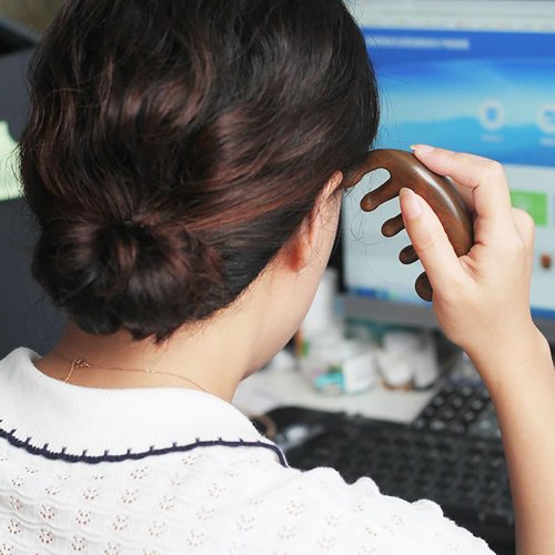 2PCS Head Massage Comb Scalp Massage Comb Imitation Wooden Wide Tooth Comb for Women Loc Comb Head Tool Meridians Scalp Massage(Plastic)