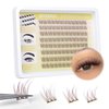 JIMIRE Brown Self Adhesive Eyelashes Press on Lash Clusters Natural Look Pre Glued Brown Cluster Eyelash Extension Wispy 10-12MM Brown Individual Lashes Clear Band Reusable Self Adhesive Lashes