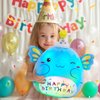 CozyWorld Light up Musical Happy Birthday Axolotl Plush Pillow,LED Stuffed Animals,Blue Axolotl Glowing Plush Toy,Light-up Singing Plush Birthday Gift for Toddler Boys Girls,14''