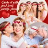 4 Pieces Valentine's Day Headbands Glitter Heart Love Headband Cute Head Bands Cupid Elastic Hair Accessories No Slip Headpiece for Women Girls Party, Pink, Red