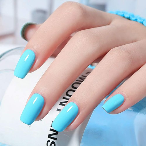 VENALISA 15ml Gel Nail Polish, Light Blue Color Soak Off UV LED Nail Gel Polish Nail Art Starter Manicure Salon DIY at Home, 0.53 OZ