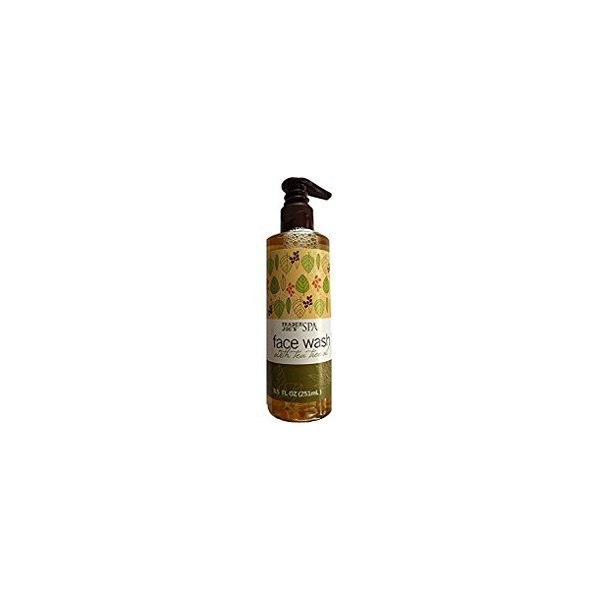 Trader Joe’s Face Wash Bundle - SPA Face Wash with Tea Tree Oil 8.5 oz and Spa Natural Facial Cleansing Pads