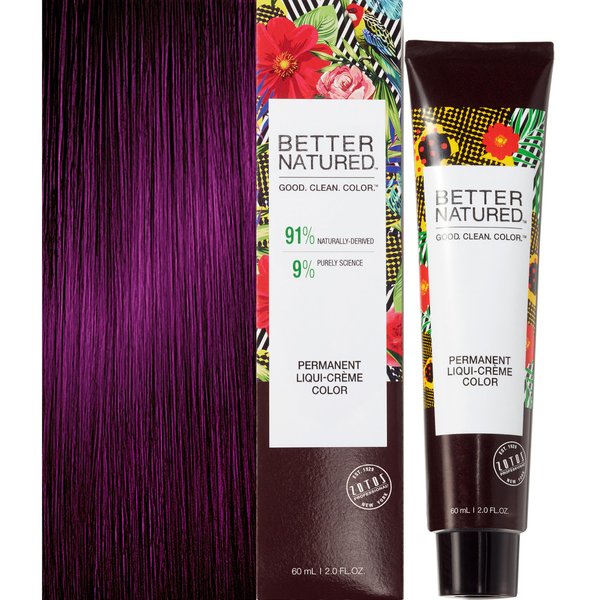 Better Natured Permanent 6VV Intense Violet Hair Color Dye - Naturally-derived, Vegan & 100% Gray Coverage that Lasts up to 8 Weeks