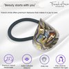 French Amie Curve Oval Onyx Celluloid Handmade Ponytail Elastic Hair Tie for Women and Girls