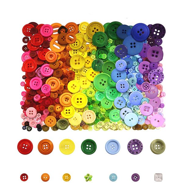 800 Pcs Assorted Sizes Resin Buttons,Round Craft Buttons for Sewing DIY Crafts,Children's Manual Button Painting