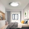 Youtob LED Flush Mount Ceiling Light, 15W 100 Watt Equivalent, 1200lm Brushed Silver Round Lighting Fixture for Closets, Kitchens, Stairwells, Basements, Bedrooms, Washrooms (Cool White 4000K)