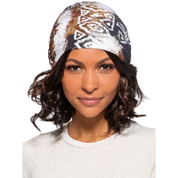 Bundle - 2 Items: The Softie Boho Beanie Print by Jon Renau Headcovers (item #1), Christy's Wigs Q & A Booklet (item #2) - Color: Dark Sky